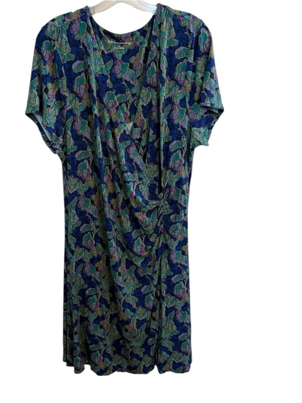 Soft Surroundings Floral Giselle Faux Wrap Cottage Core Garden Country Travel 1X - Picture 2 of 12